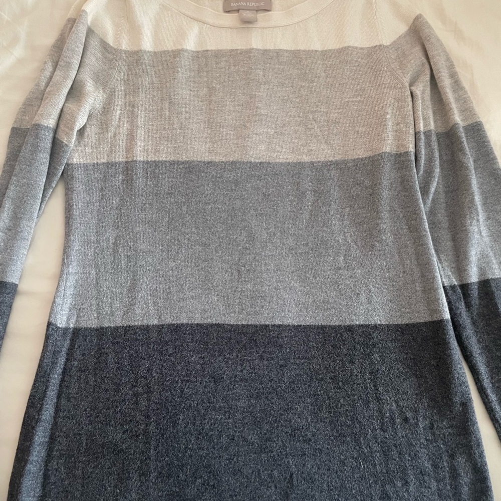 Banana Republic striped sweater… merino wool. So soft! Feels like cashmere!